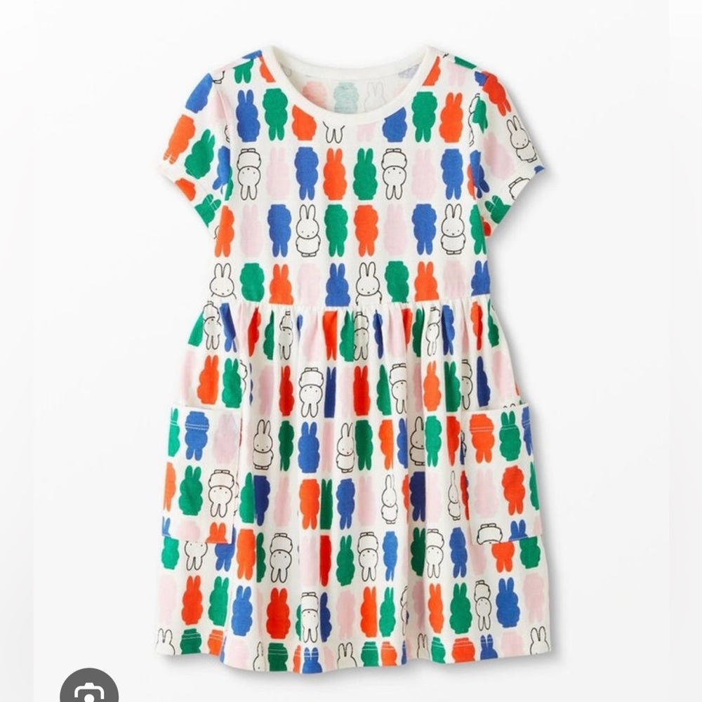Hanna Andersson Miffy Print Pocket Dress, size 10